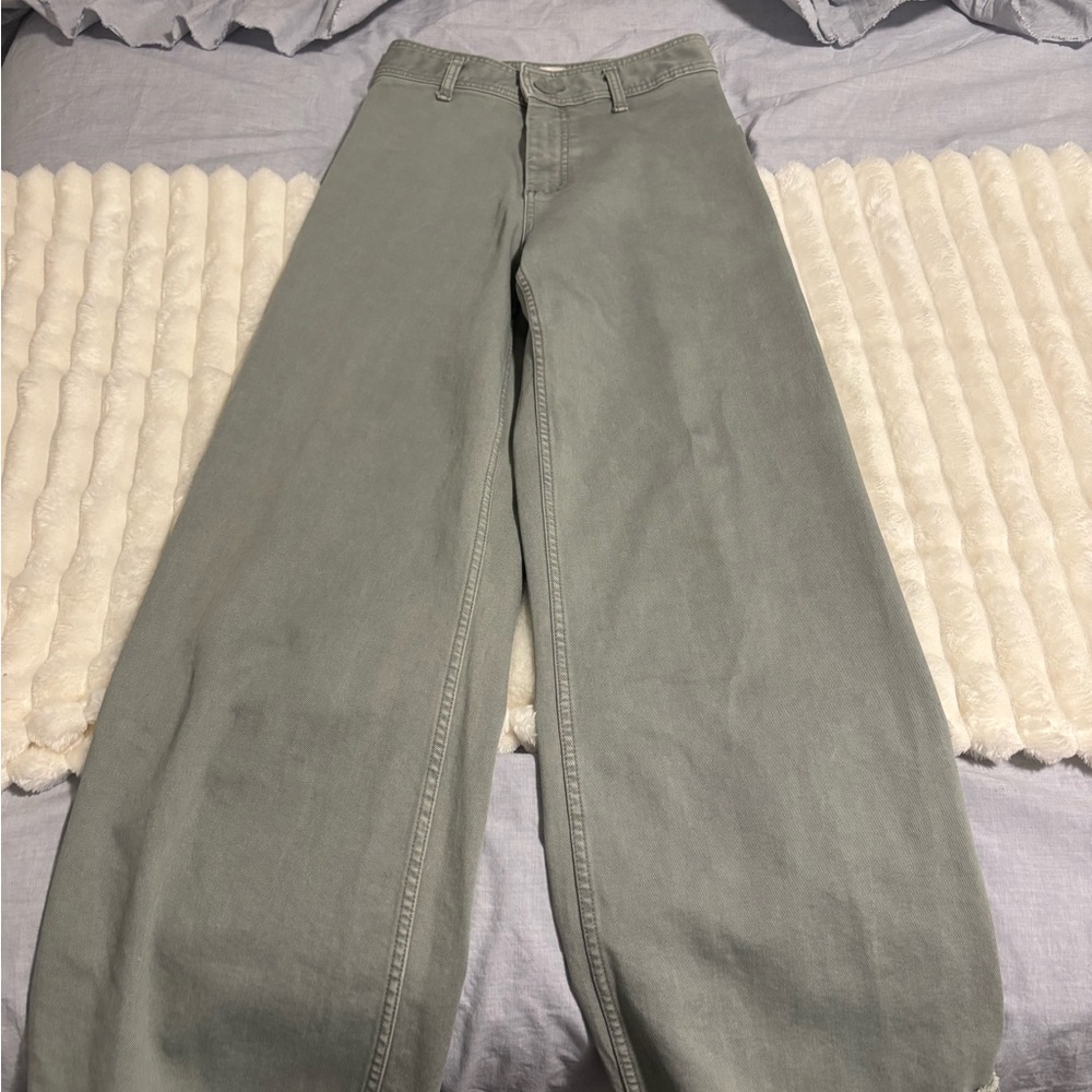 Zara Wide-Leg Green Pants
